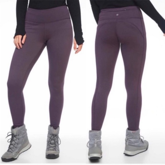 Athleta Pants - Athleta Primaloft Alpine Valley Regal Plum Fleece lined Leggings: Size M